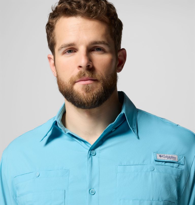 Men’s PFG Tamiami II Long Sleeve Shirt, Color: Vintage Blue, image 7