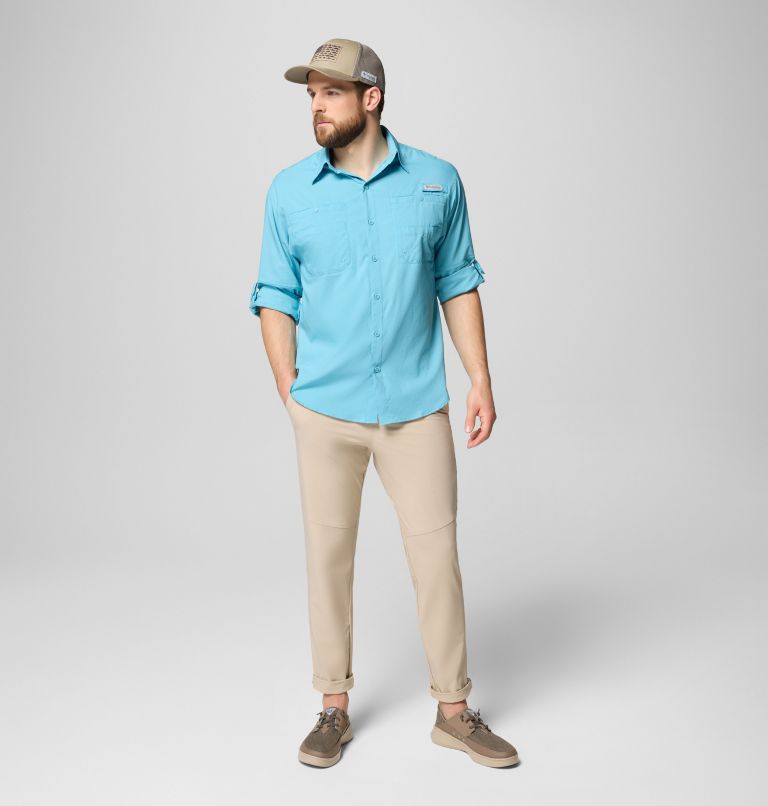 Men’s PFG Tamiami II Long Sleeve Shirt, Color: Vintage Blue, image 2