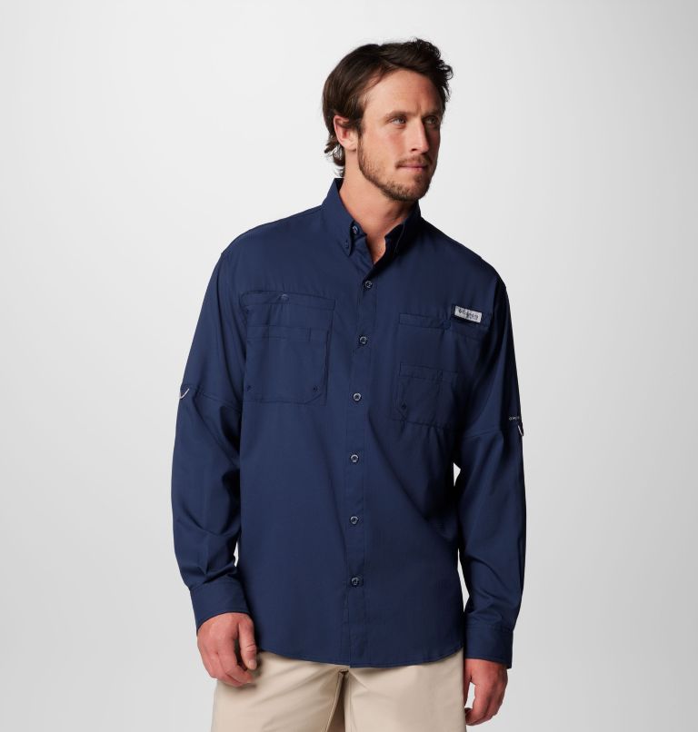 Mens Pfg Tamiami Ii Long Sleeve Shirt Collegiate Navy