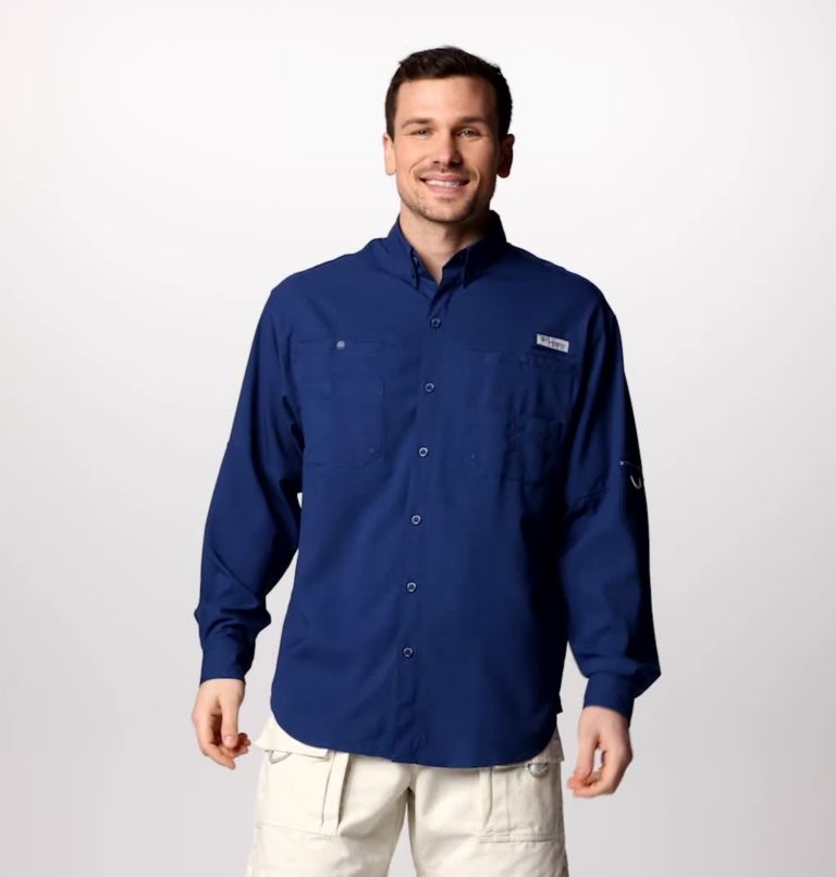 Men’s PFG Tamiami II Long Sleeve Shirt, Color: Carbon