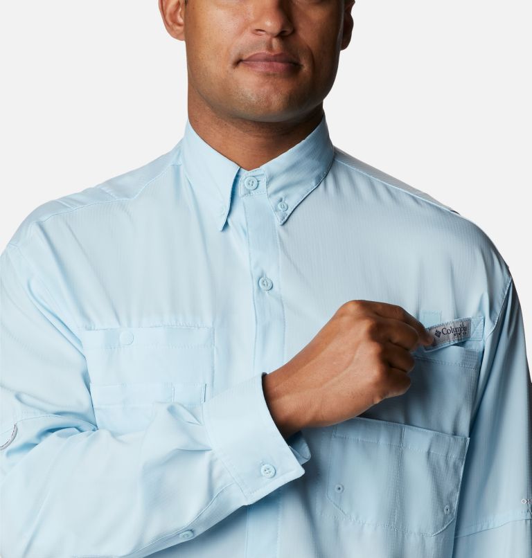 Thumbnail: Men’s PFG Tamiami II Long Sleeve Shirt, Color: Spring Blue, image 4