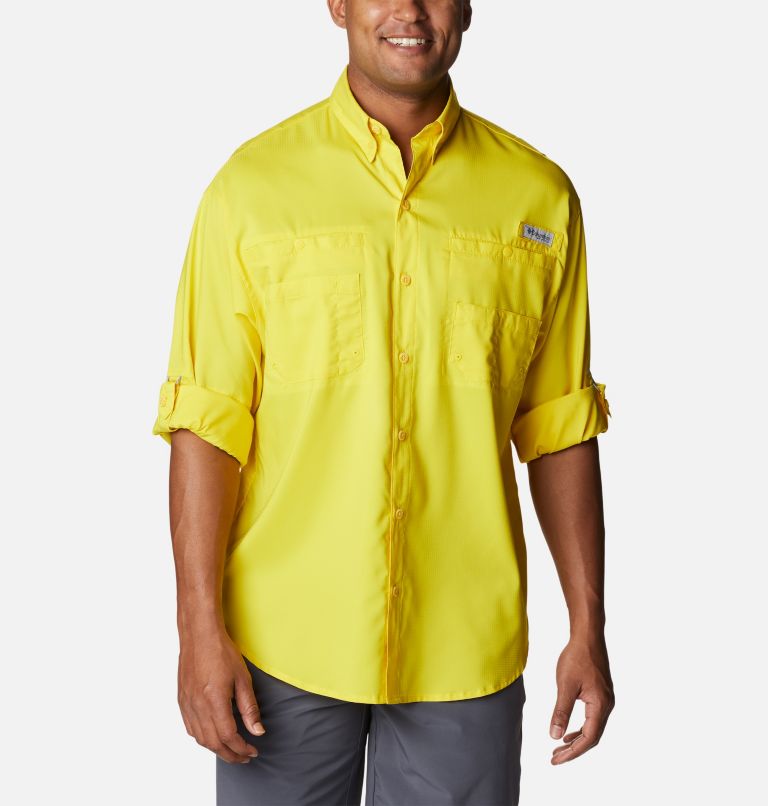 Thumbnail: Men’s PFG Tamiami II Long Sleeve Shirt - Tall, Color: Laser Lemon, image 6