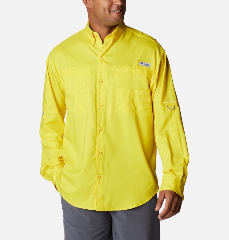 Men’s PFG Tamiami II Long Sleeve Shirt, Color: Laser Lemon, image 1