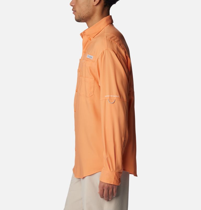 Columbia PFG Shirt Mens Small Neon Orange Vented Fishing Gear Omni Shade