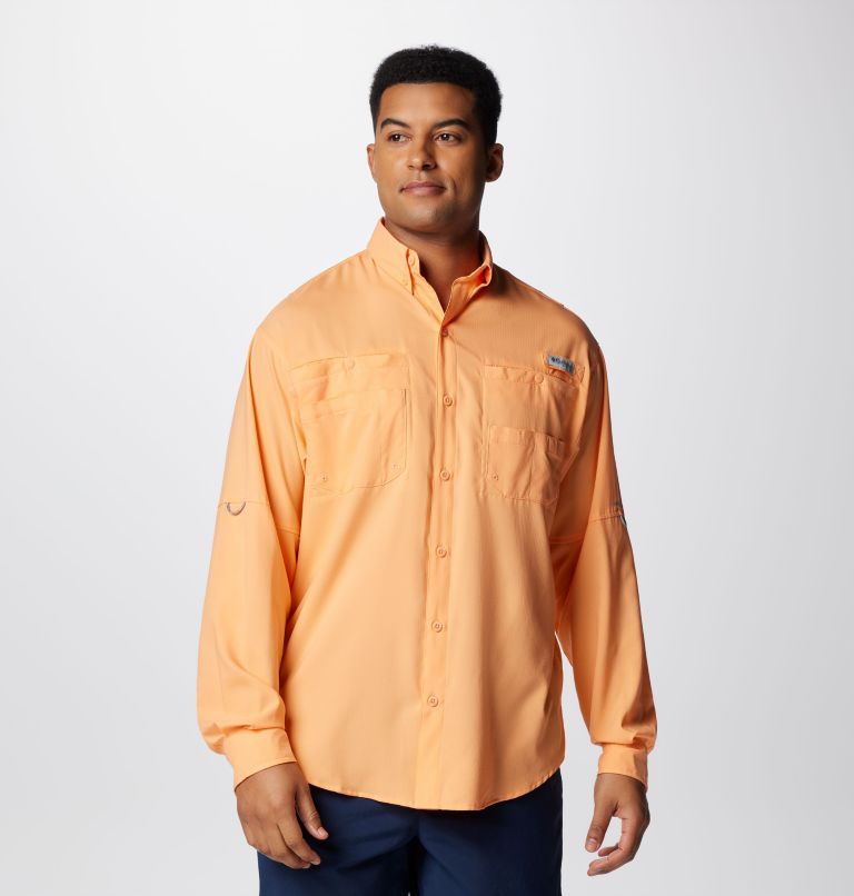 Columbia Mens Pfg Tamiami Ii Long Sleeve Shirt Bright Nectar