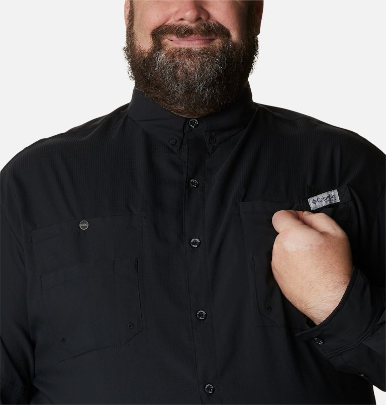 Men’s PFG Tamiami II Long Sleeve Shirt - Big, Color: Black, image 4