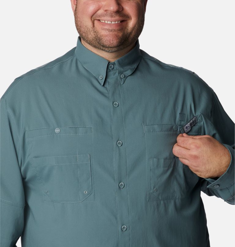 Thumbnail: Men’s PFG Tamiami II Long Sleeve Shirt - Big, Color: Metal, image 4