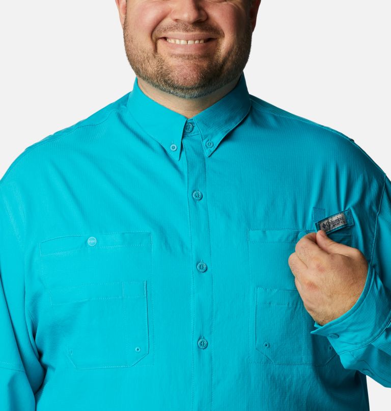 Thumbnail: Chemise à manches longues PFG Tamiami II pour homme - Tailles fortes, Color: Ocean Teal, image 4