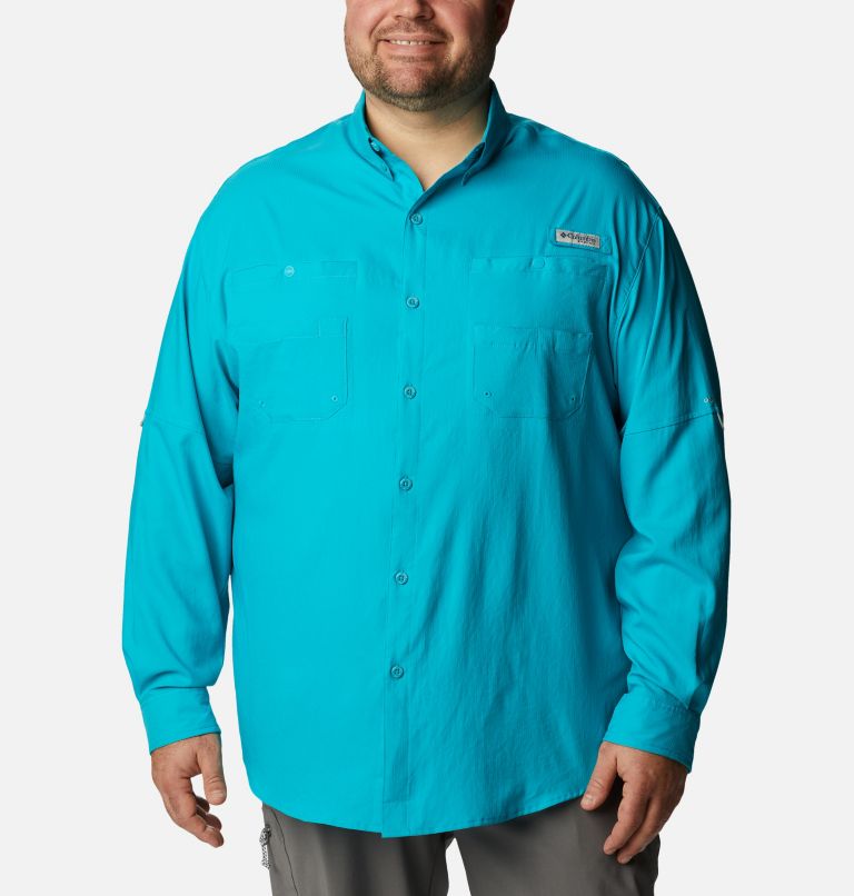 Thumbnail: Men’s PFG Tamiami II Long Sleeve Shirt - Big, Color: Ocean Teal, image 1