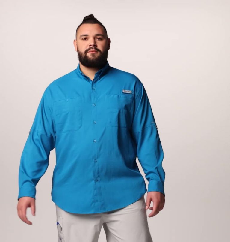 Men’s PFG Tamiami II Long Sleeve Shirt - Big, Color: Blue Echo