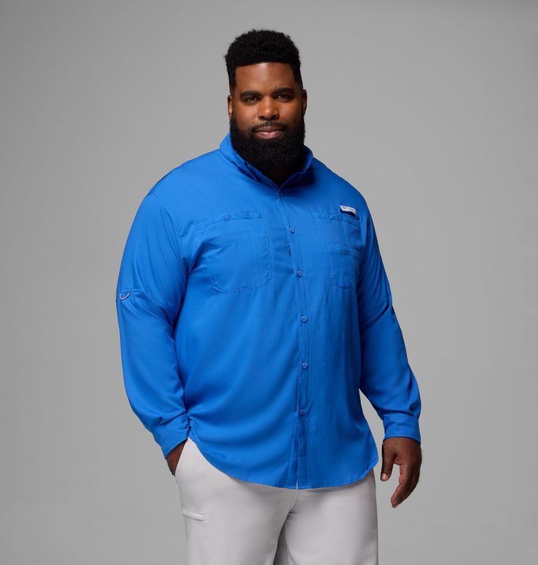 Men’s PFG Tamiami II Long Sleeve Shirt - Big, Color: Vivid Blue, image 1