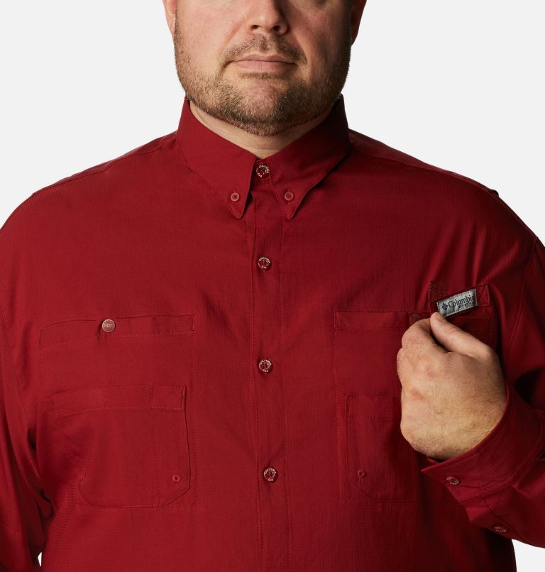Men’s PFG Tamiami II Long Sleeve Shirt - Big, Color: Beet, image 4