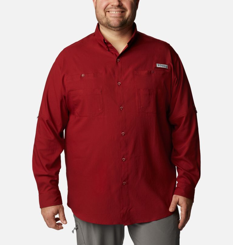 Men’s PFG Tamiami II Long Sleeve Shirt - Big, Color: Beet, image 1