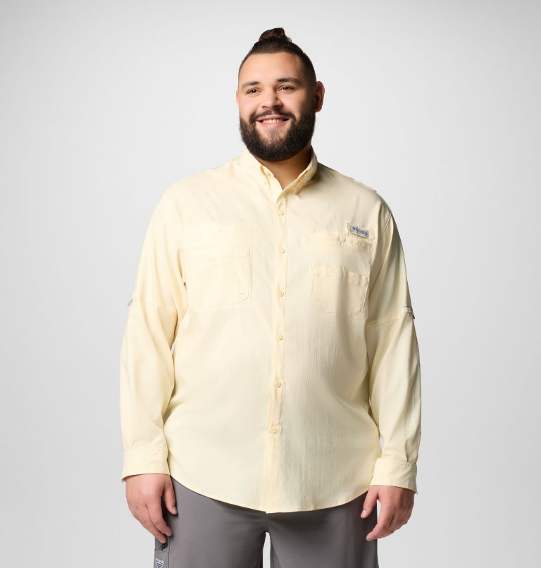 Men’s PFG Tamiami II Long Sleeve Shirt - Big, Color: Lemon Wash, image 1
