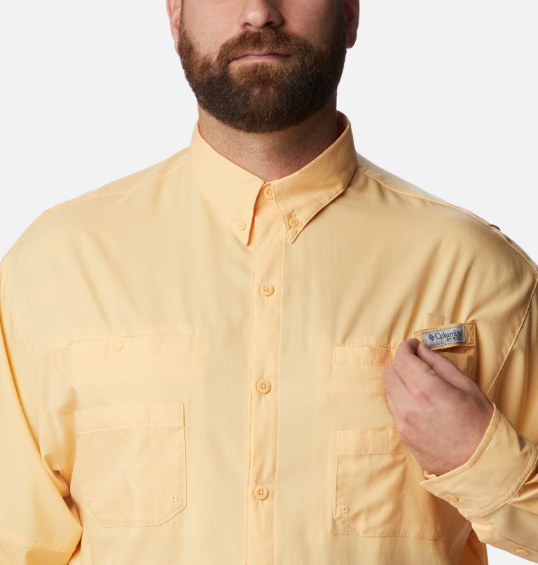Thumbnail: Men’s PFG Tamiami II Long Sleeve Shirt - Big, Color: Cocoa Butter, image 4