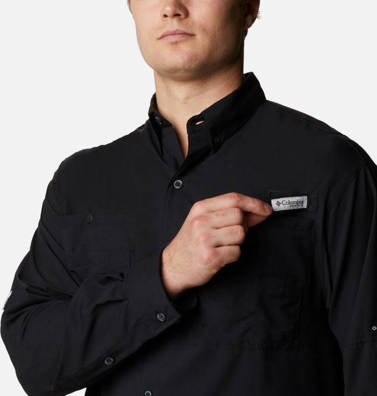 Thumbnail: Men’s PFG Tamiami II Long Sleeve Shirt - Tall, Color: Black, image 4