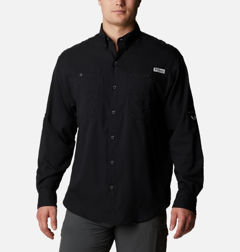 Thumbnail: Men’s PFG Tamiami II Long Sleeve Shirt - Tall, Color: Black, image 1