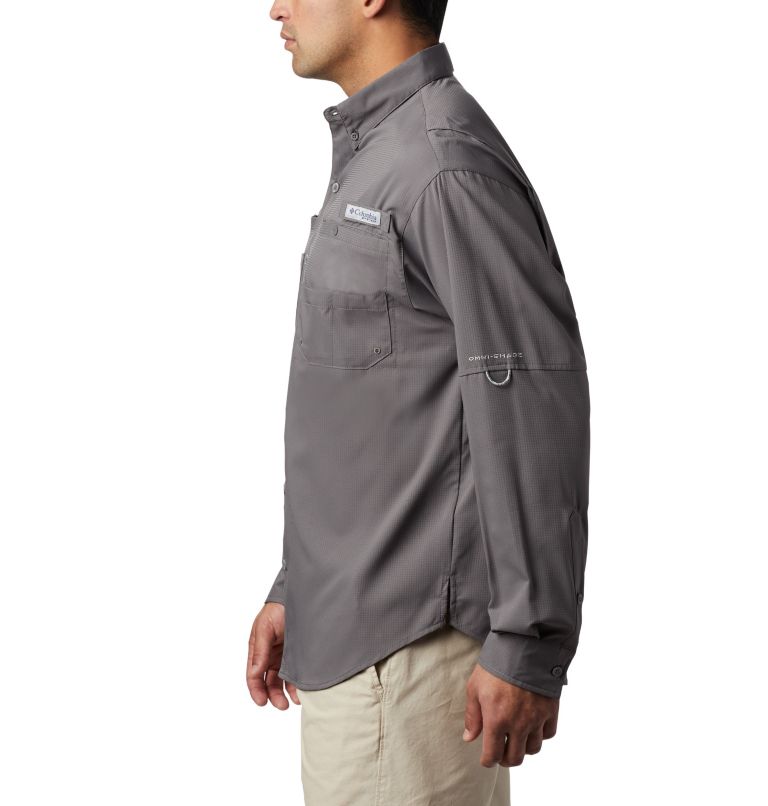 Thumbnail: Men’s PFG Tamiami II Long Sleeve Shirt - Tall, Color: City Grey, image 3