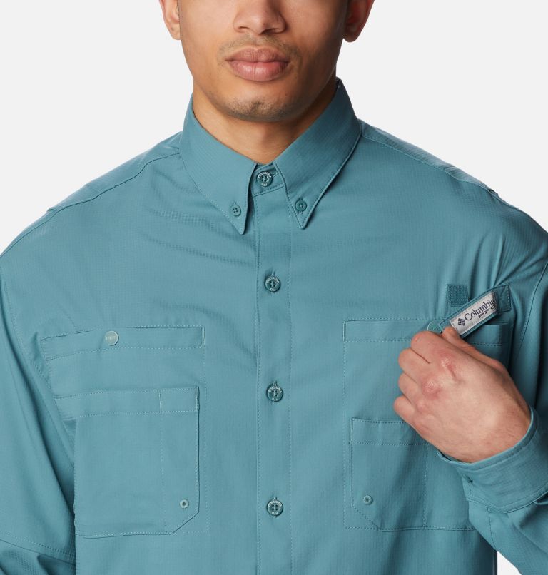 Thumbnail: Men’s PFG Tamiami II Long Sleeve Shirt - Tall, Color: Tranquil Teal, image 4