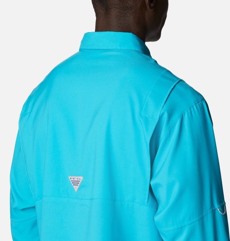 Thumbnail: Men’s PFG Tamiami II Long Sleeve Shirt - Tall, Color: Ocean Teal, image 5