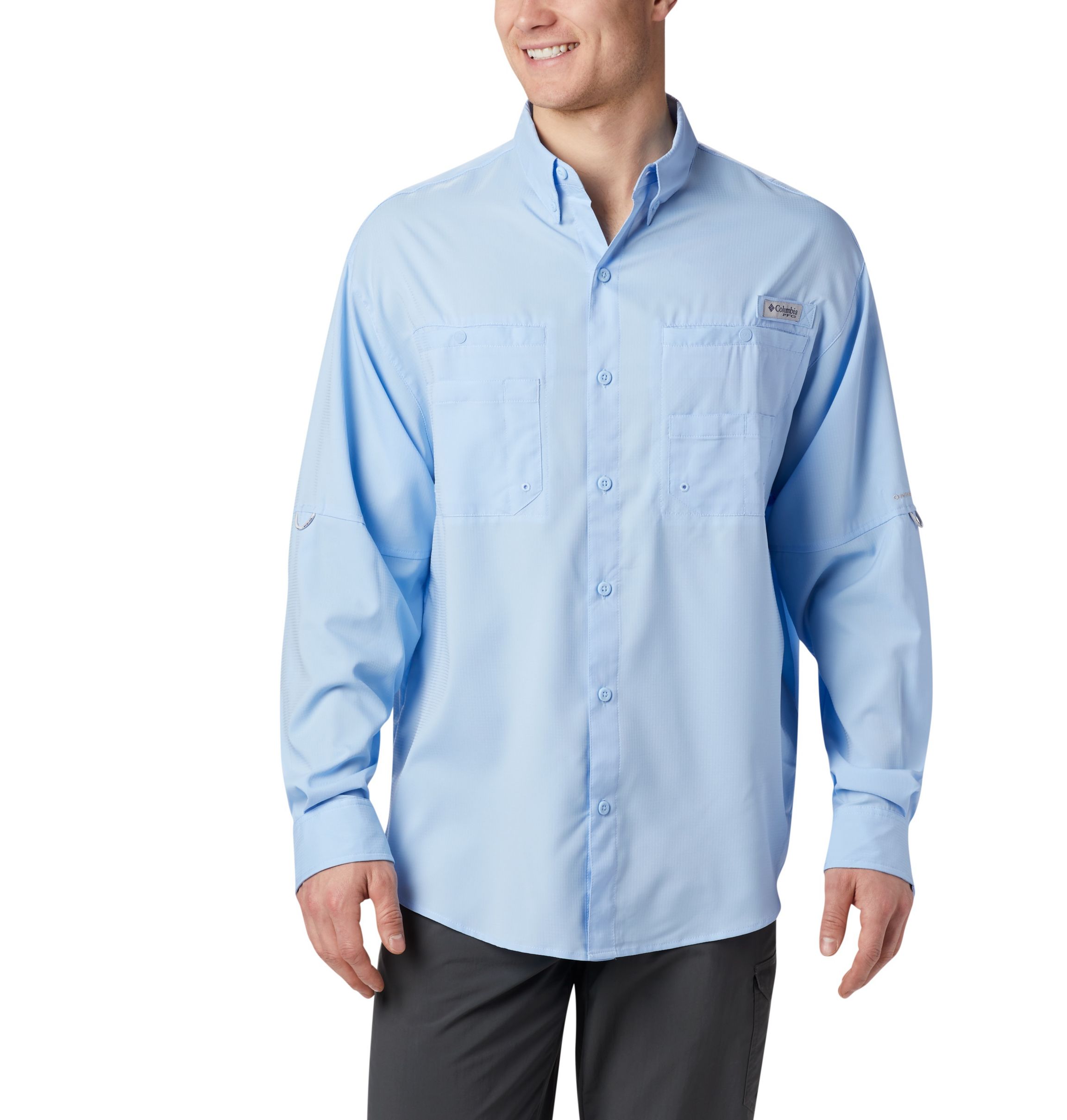 Columbia Mens Tamiami II Fishing Shirt Light Orange 