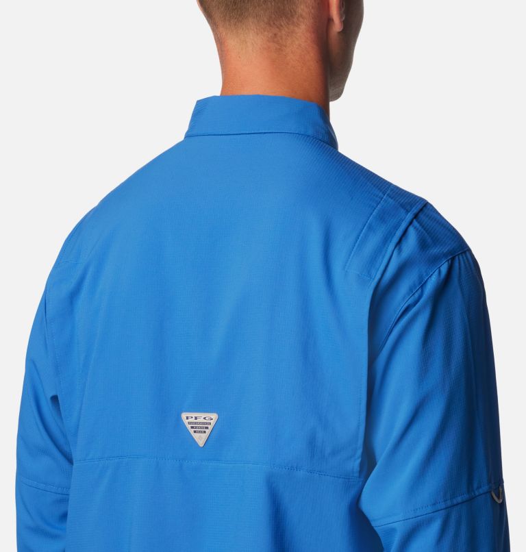Thumbnail: Men’s PFG Tamiami II Long Sleeve Shirt - Tall, Color: Vivid Blue, image 5
