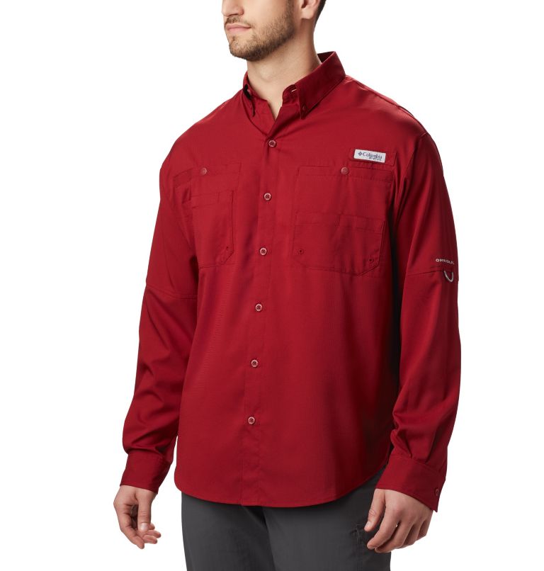 Men’s PFG Tamiami II Long Sleeve Shirt - Tall, Color: Beet, image 1