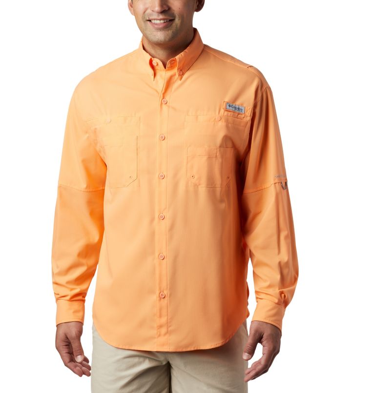 Men’s PFG Tamiami II Long Sleeve Shirt - Tall, Color: Bright Nectar, image 1