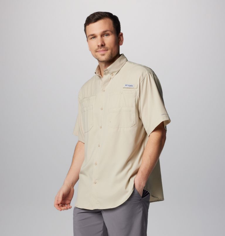 Men’s PFG Tamiami II Short Sleeve Shirt, Color: Fossil, image 4
