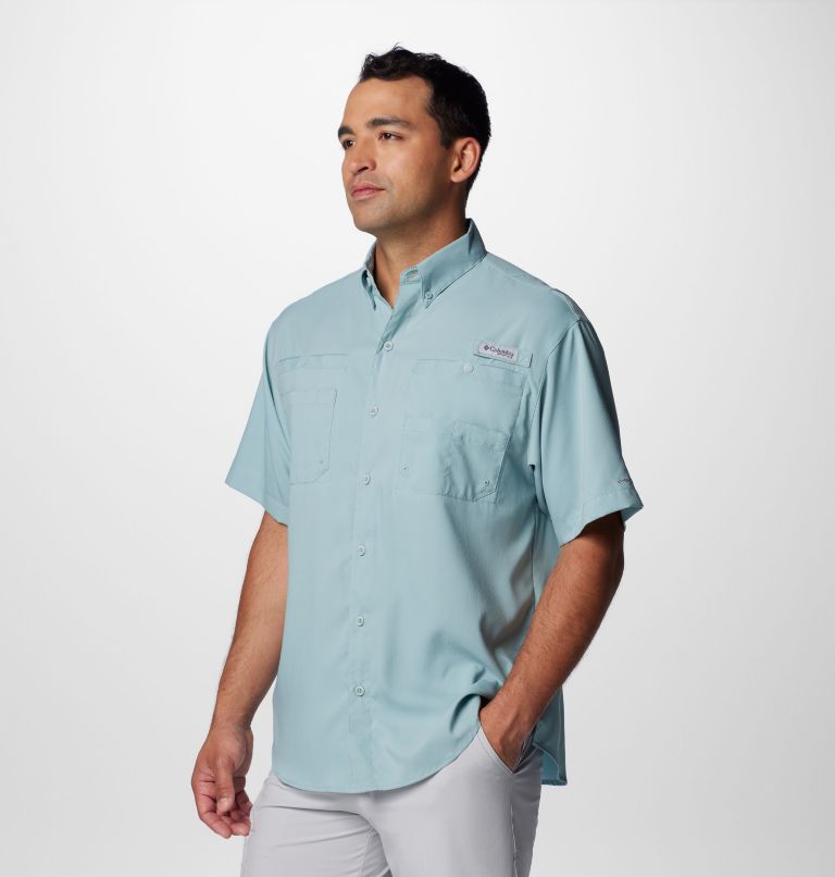 Men’s PFG Tamiami II Short Sleeve Shirt, Color: Crushed Blue, image 4