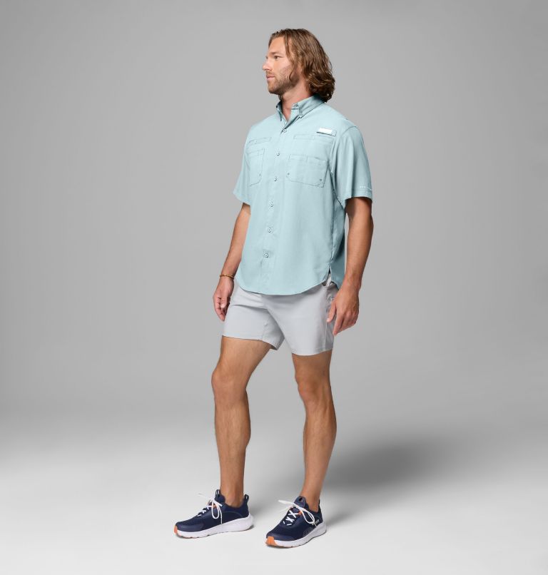 Men’s PFG Tamiami II Short Sleeve Shirt, Color: Crushed Blue, image 2