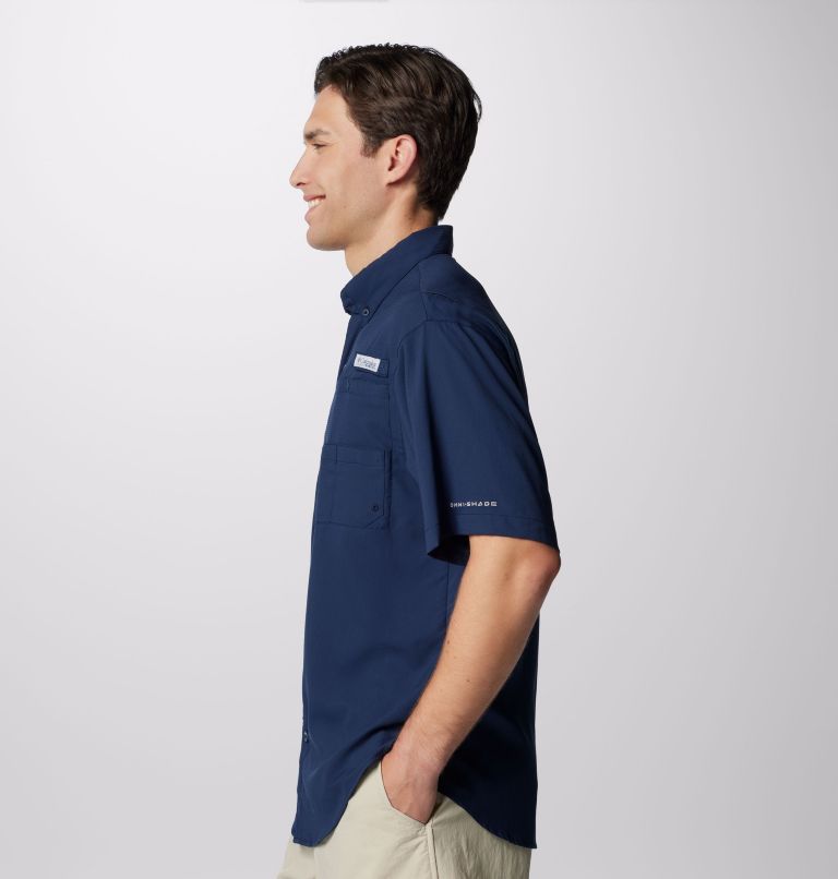 Men’s PFG Tamiami II Short Sleeve Shirt, Color: Collegiate Navy, image 4