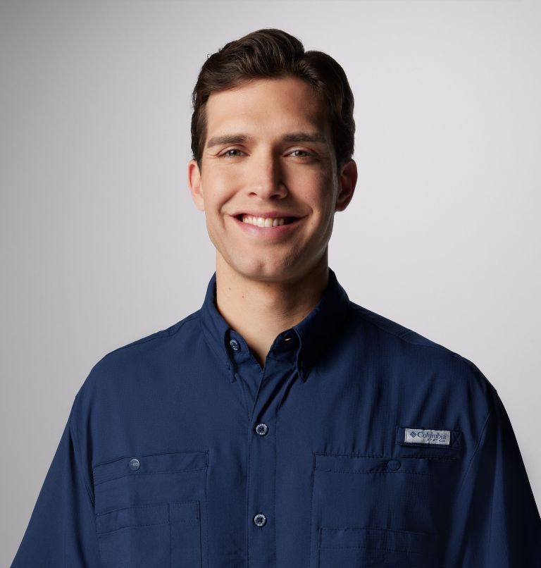 Men’s PFG Tamiami II Short Sleeve Shirt, Color: Collegiate Navy, image 5