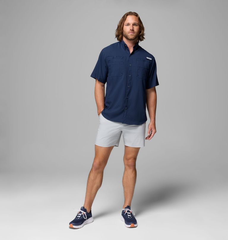 Men’s PFG Tamiami II Short Sleeve Shirt, Color: Collegiate Navy, image 2