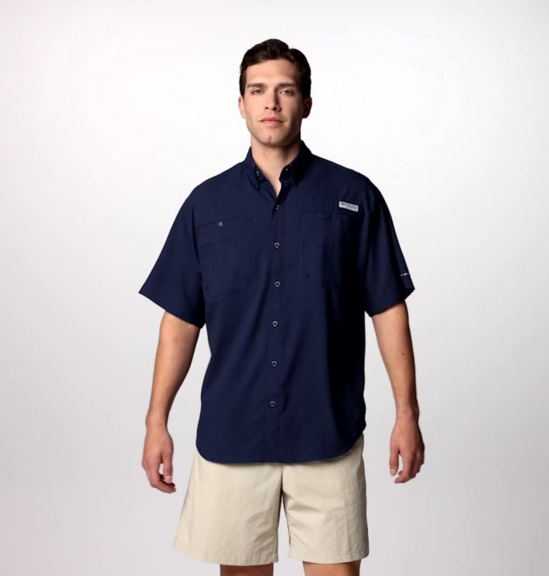 Men’s PFG Tamiami II Short Sleeve Shirt, Color: Collegiate Navy