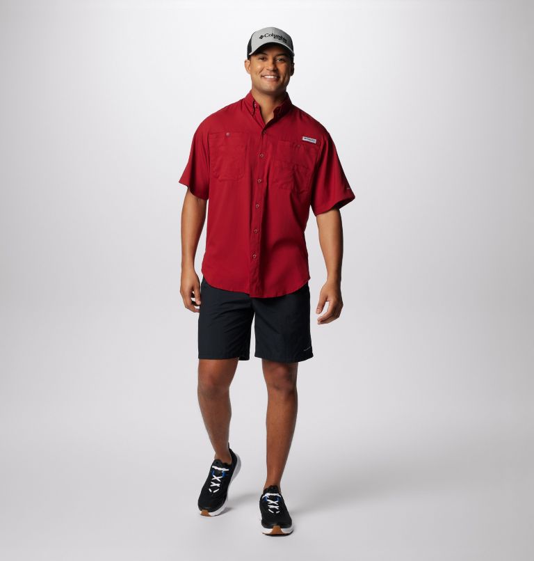 Men’s PFG Tamiami II Short Sleeve Shirt, Color: Beet, image 3