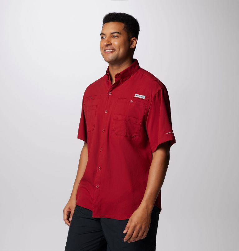 Men’s PFG Tamiami II Short Sleeve Shirt, Color: Beet, image 4