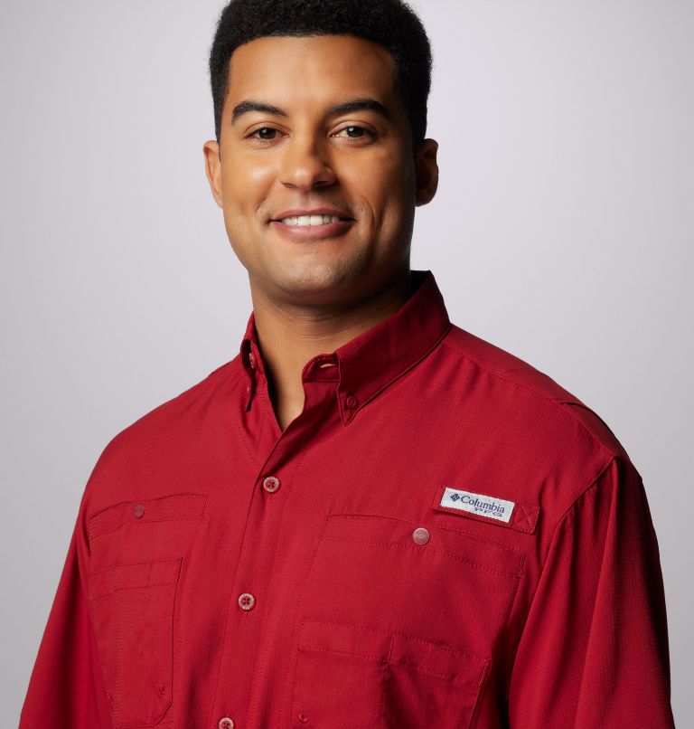 Men’s PFG Tamiami II Short Sleeve Shirt, Color: Beet, image 5