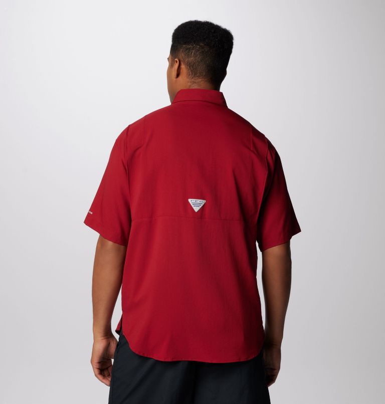 Men’s PFG Tamiami II Short Sleeve Shirt, Color: Beet, image 2