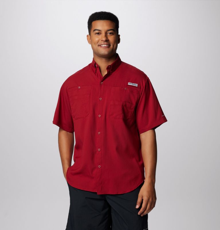 Men’s PFG Tamiami II Short Sleeve Shirt, Color: Beet, image 1