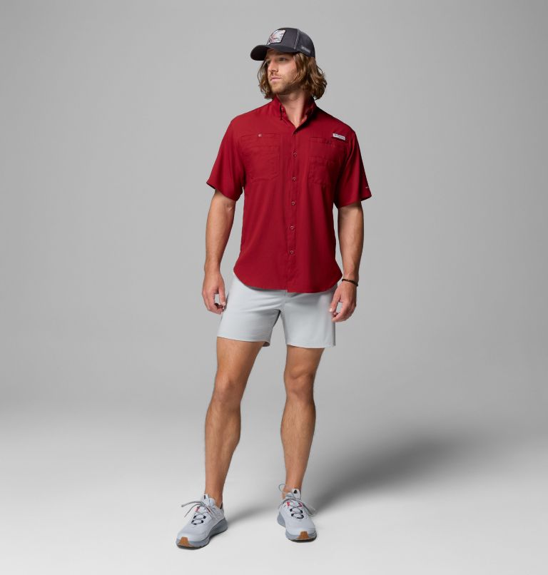 Men’s PFG Tamiami II Short Sleeve Shirt, Color: Beet, image 2