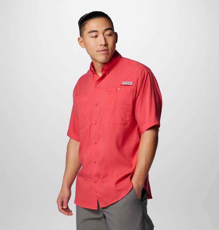 Thumbnail: Men’s PFG Tamiami II Short Sleeve Shirt, Color: Sunset Red, image 4