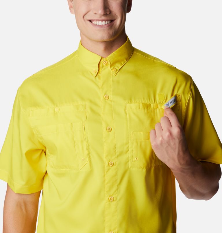 Men’s PFG Tamiami II Short Sleeve Shirt, Color: Laser Lemon, image 4