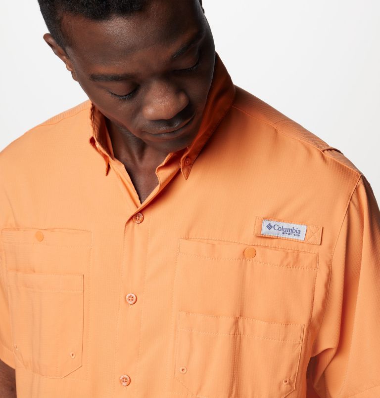 Thumbnail: Men’s PFG Tamiami II Short Sleeve Shirt, Color: Dusty Orange, image 5