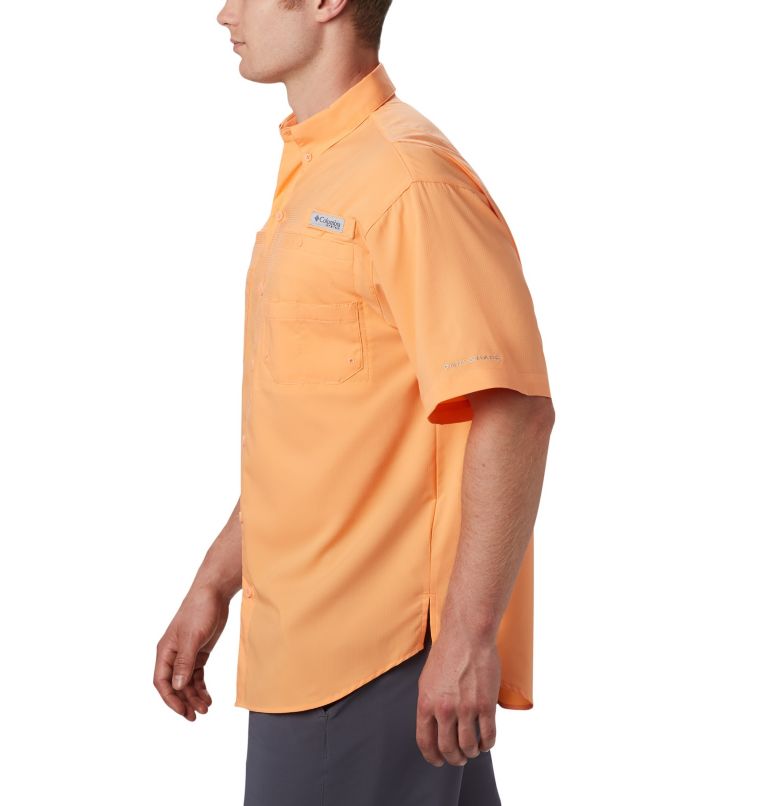 Men’s PFG Tamiami II Short Sleeve Shirt, Color: Bright Nectar, image 4