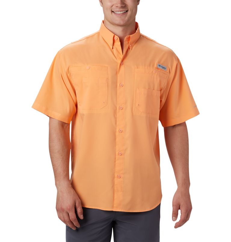 Men’s PFG Tamiami II Short Sleeve Shirt, Color: Bright Nectar, image 1