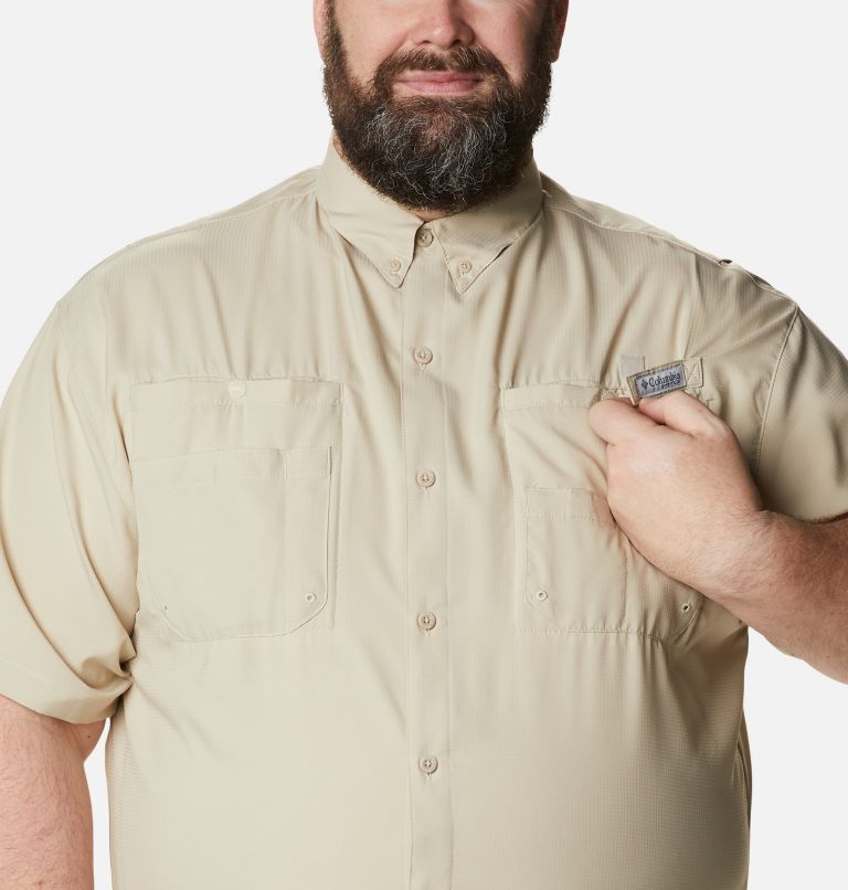 Thumbnail: Men’s PFG Tamiami II Short Sleeve Shirt - Big, Color: Fossil, image 4