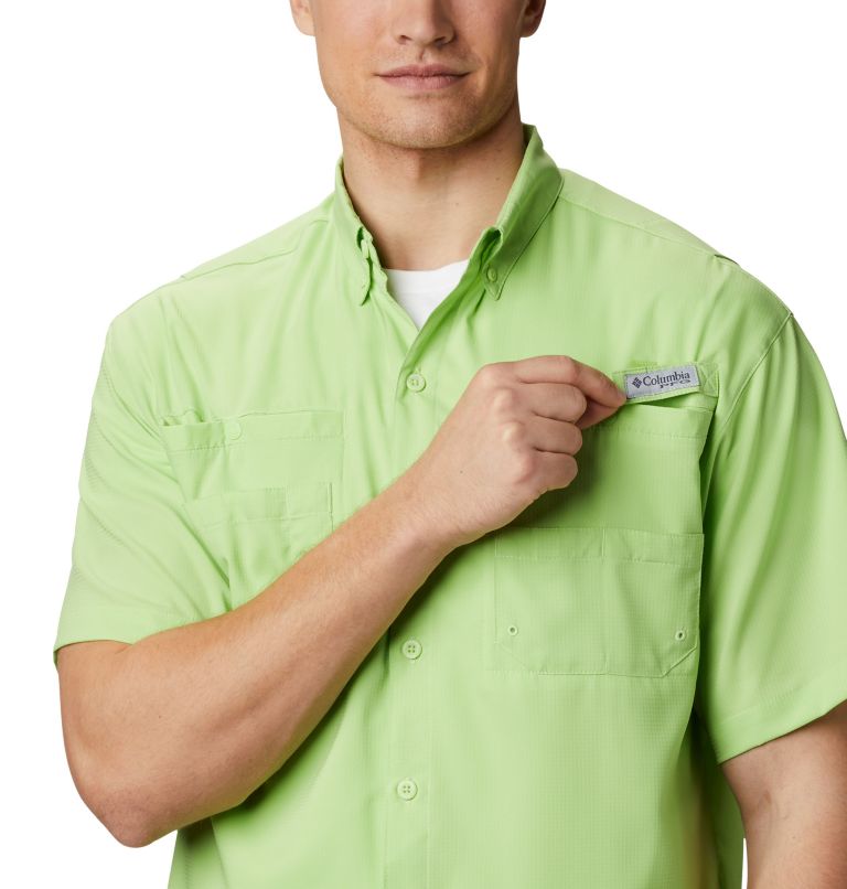 Men’s PFG Tamiami II Short Sleeve Shirt — Big, Color: Jade Lime, image 5