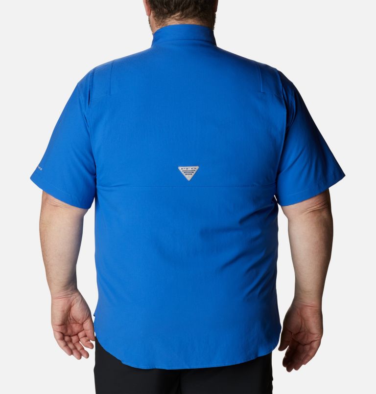 Columbia Bonehead Short Sleeve Cap Buttondown Boys Shirt Blue XL