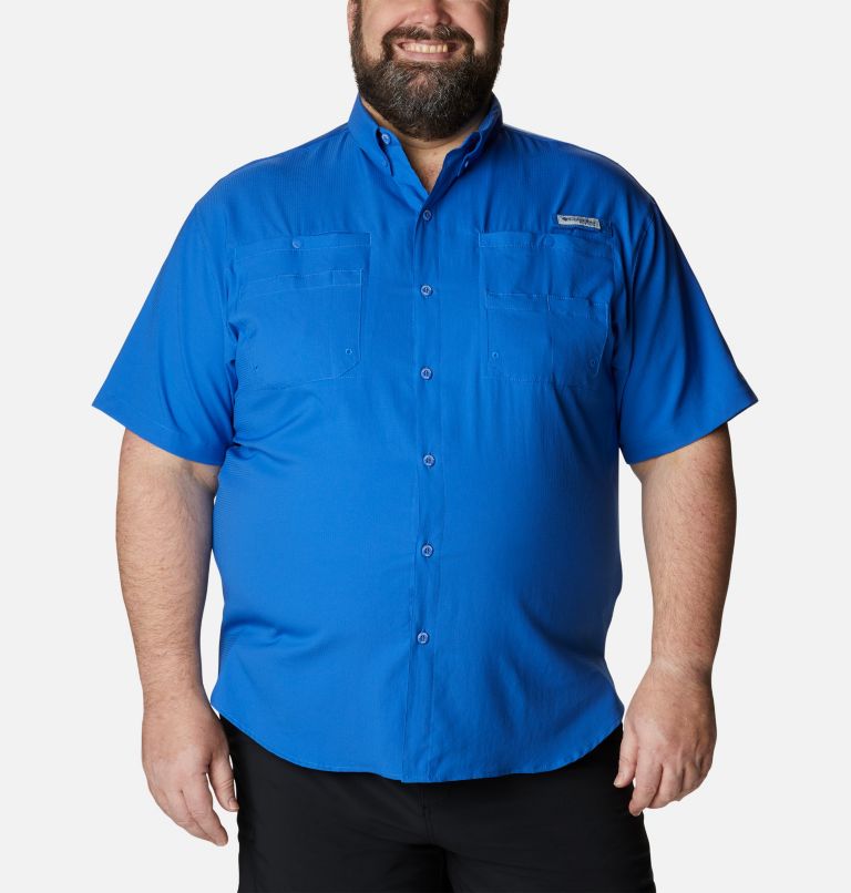 Thumbnail: Chemise à manches courtes PFG Tamiami II Homme - Tailles fortes, Color: Vivid Blue, image 1